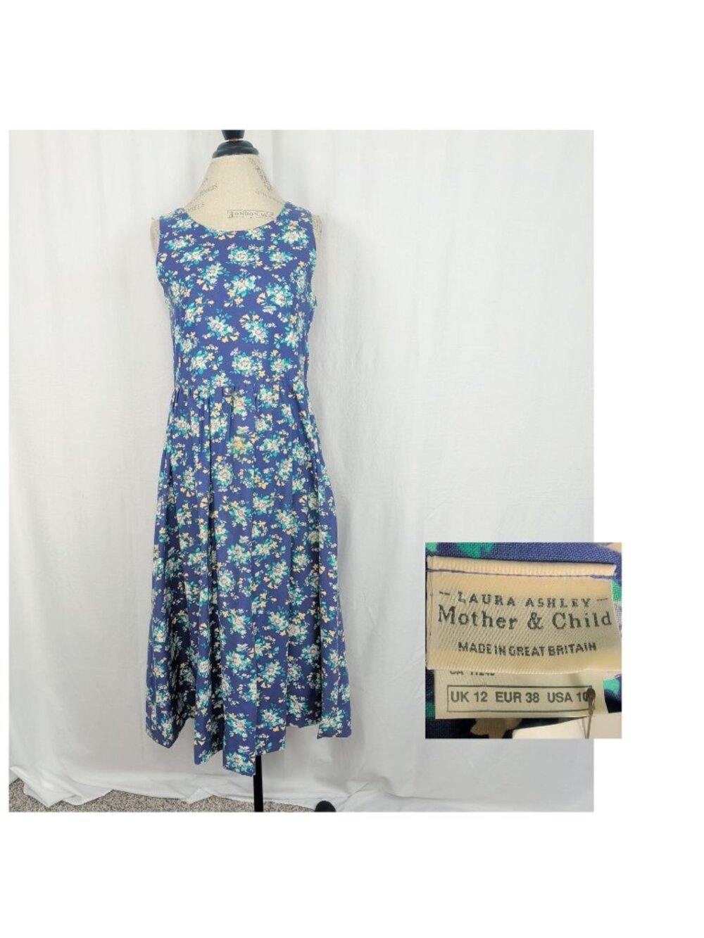 Vintage 90s Laura Ashley Dress 10 Large Purple Floral Midi NWT